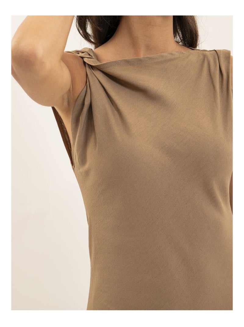 Idelia lange jurk Beige - Kiabi