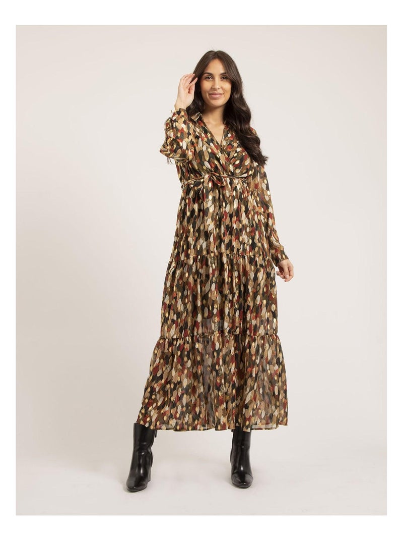 Idetta maxi-jurk met patroon Kaki - Kiabi