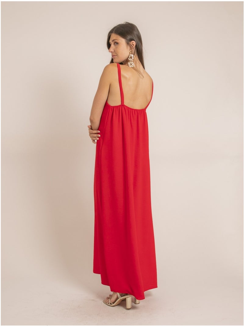Idozane zwierige maxi-jurk Rood - Kiabi