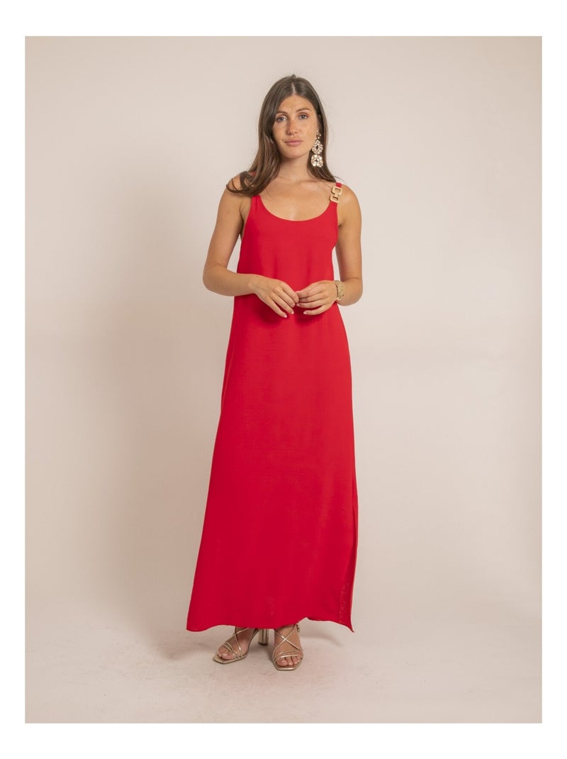 Idozane zwierige maxi-jurk Rood - Kiabi
