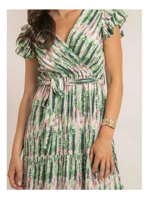 Igaya tie-dye wikkel maxi-jurk - Kiabi