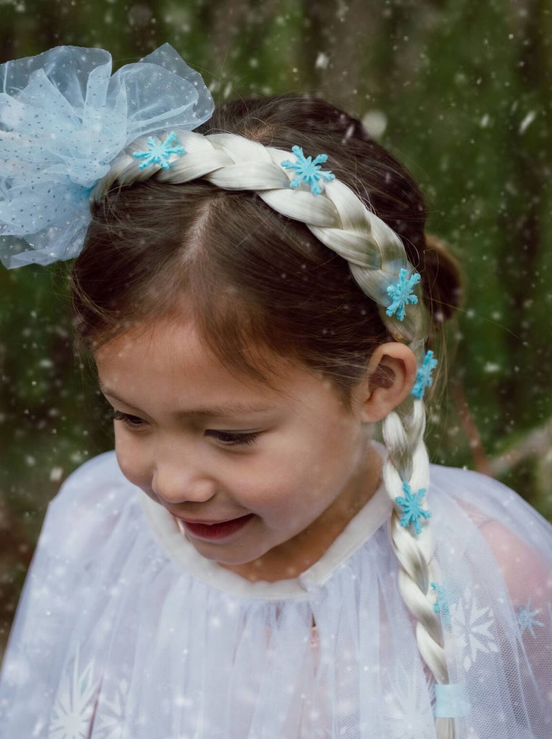 Ijskoningin haarband met vlecht verkleedaccessoire voor kinderen Blauw - Kiabi