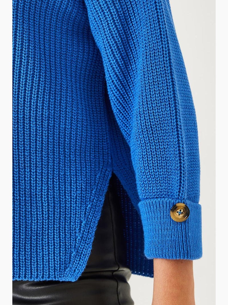 Ijslandse gebreide trui lucci Electrisch blauw - Kiabi
