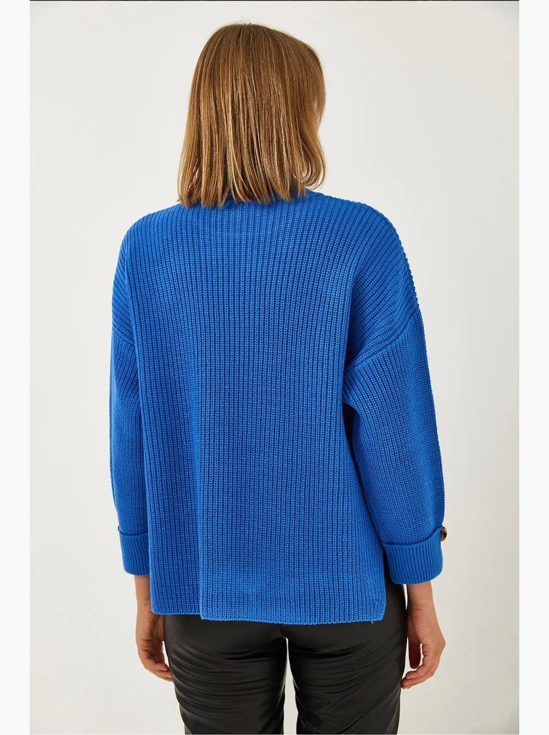 Ijslandse gebreide trui lucci Electrisch blauw - Kiabi