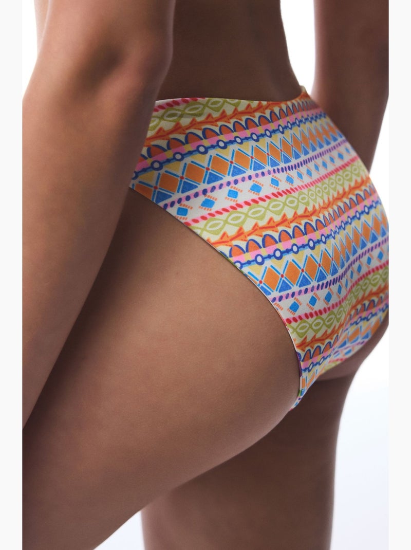 Ila omkeerbare bikinislip met hoge taille penti Oranje - Kiabi