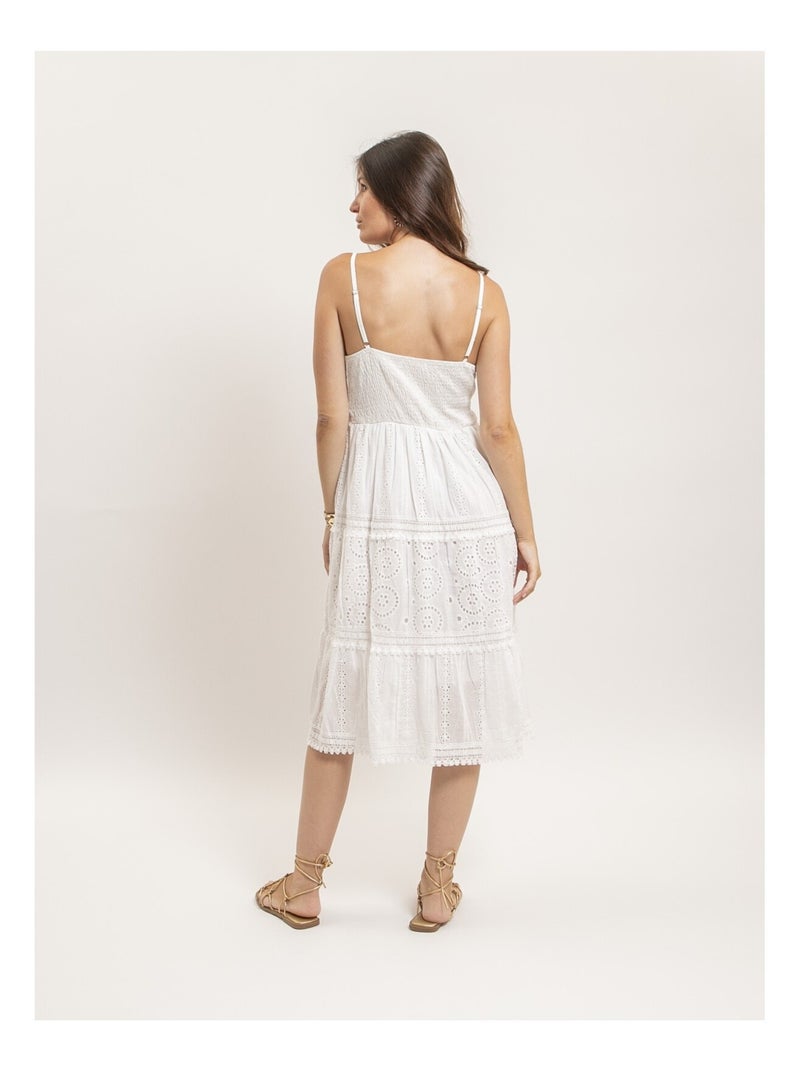 Iloe kanten midi-jurk Wit - Kiabi