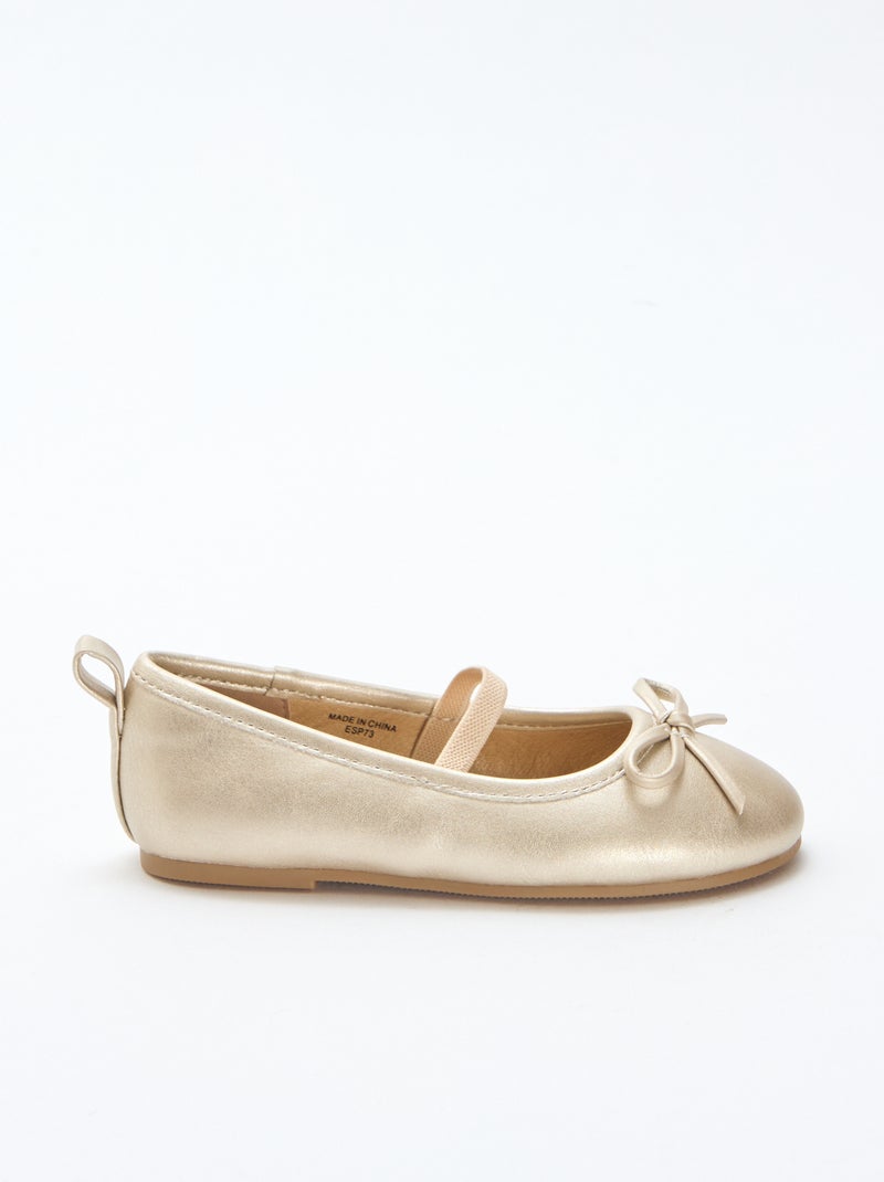 Imitatieleren ballerina's met bandje Geel - Kiabi