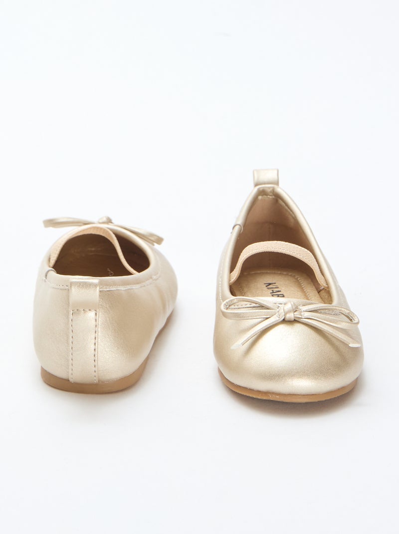 Imitatieleren ballerina's met bandje Geel - Kiabi