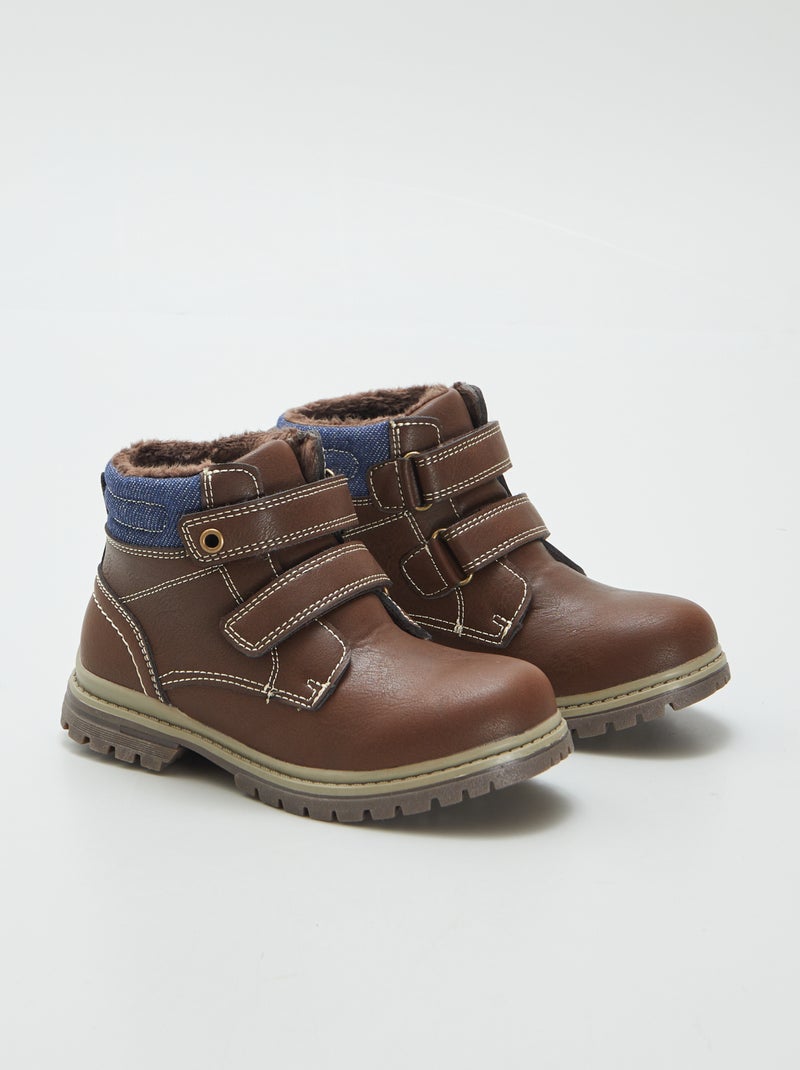 Imitatieleren boots BRUIN - Kiabi