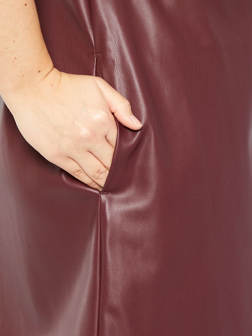 Imitatieleren outlet jurk bruin