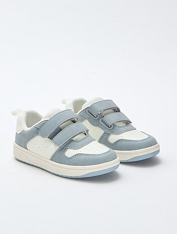 Imitatieleren sneakers met 2 riempjes met klittenband