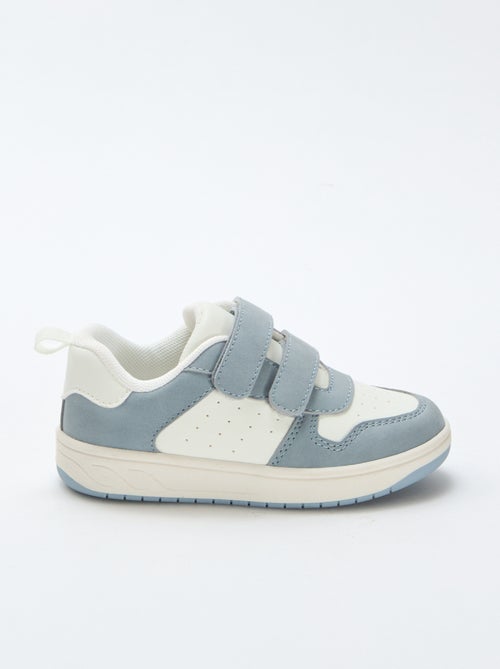 Imitatieleren sneakers met 2 riempjes met klittenband - Kiabi