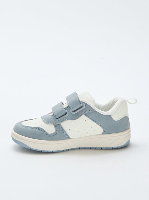 Imitatieleren sneakers met 2 riempjes met klittenband - Kiabi