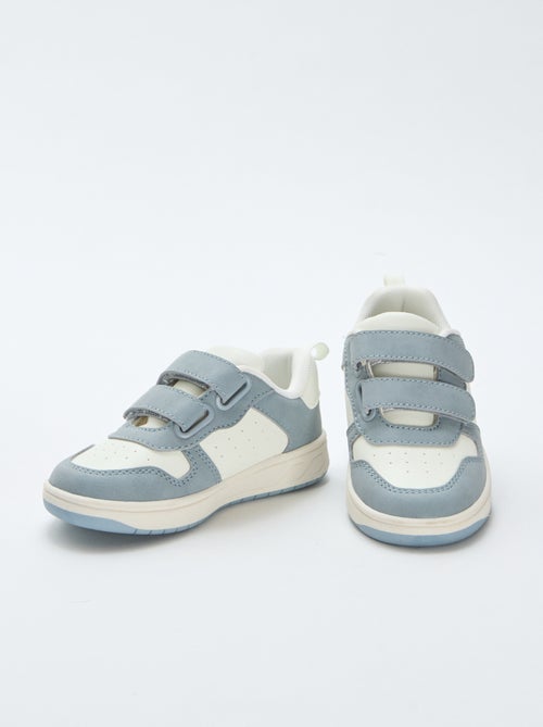 Imitatieleren sneakers met 2 riempjes met klittenband - Kiabi