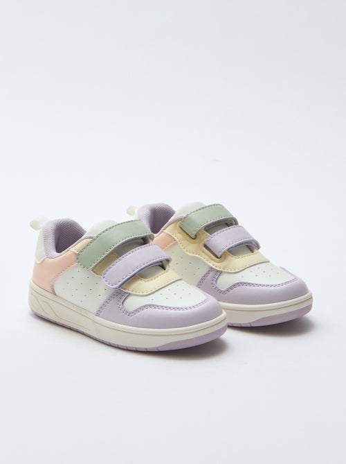 Imitatieleren sneakers met 2 riempjes met klittenband - Kiabi
