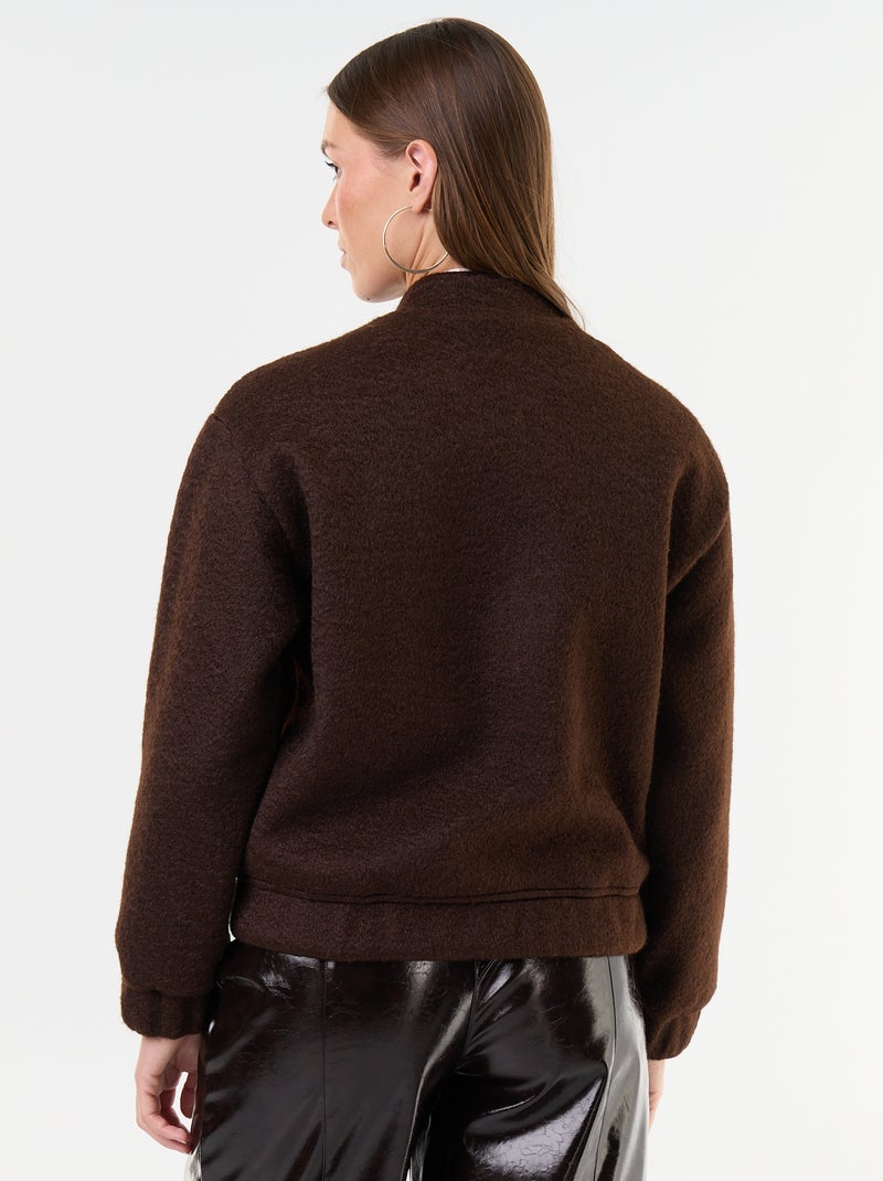 Imitatiewollen jas Bruin - Kiabi