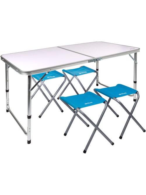 In hoogte verstelbare klaptafel met 4 krukjes aktive - Kiabi In hoogte verstelbare klaptafel met 4 krukjes aktive - Kiabi
