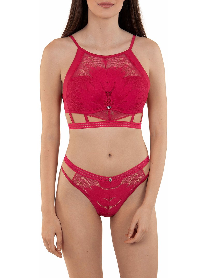 In meerdere posities voorgevormde bustier-bh soul Rood - Kiabi