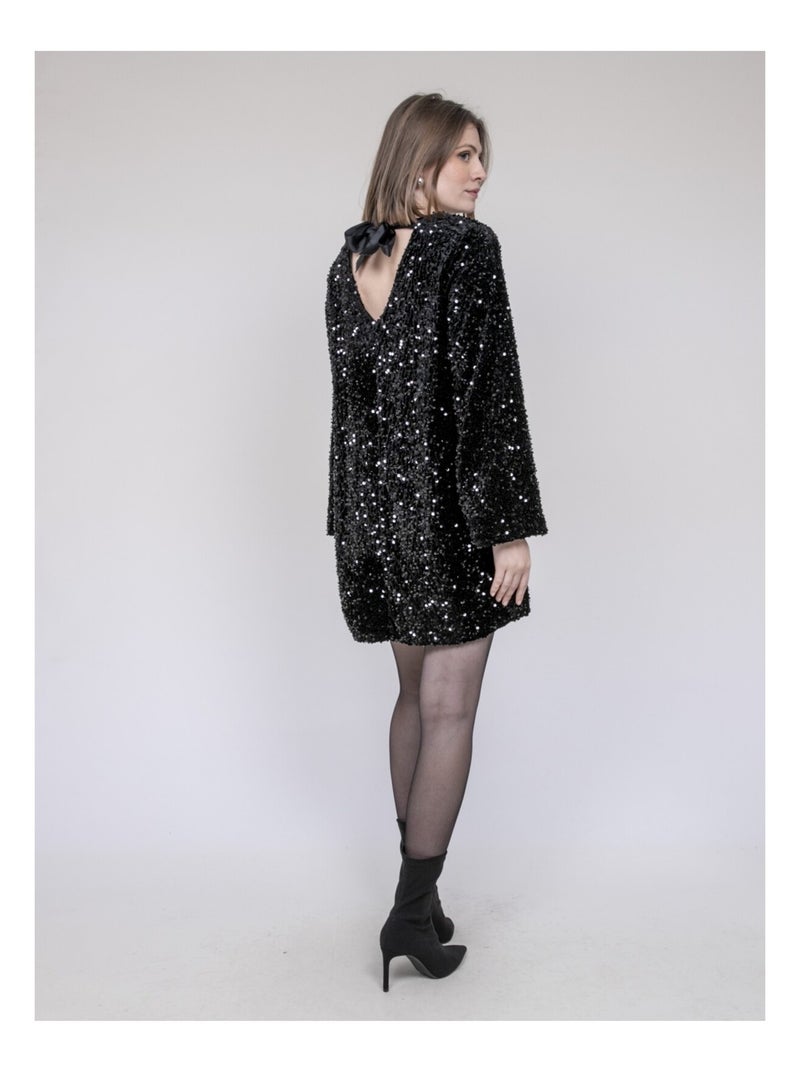 Inazoe mini-jurk met pailletten Zwart - Kiabi