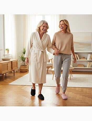 INFINITIF PARIS Dames Pantoffels Muiltjes Set 2 Paar Geribbelde Schacht Schuimzool