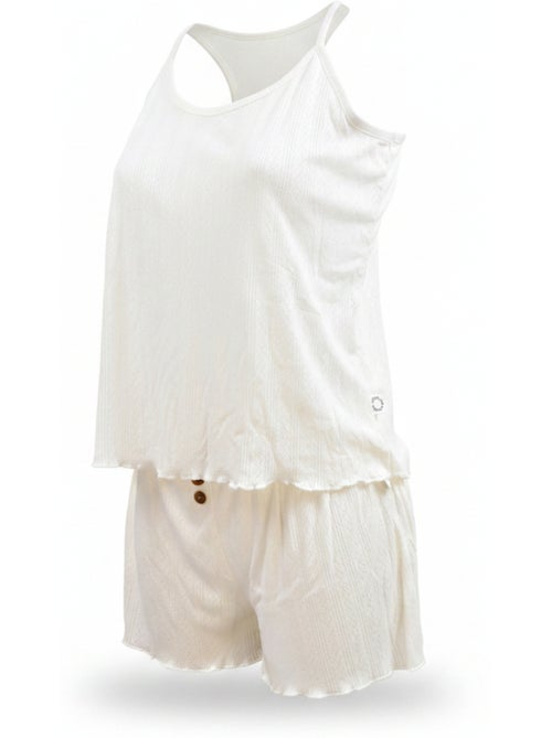 INFINITIF PARIS Dames Pyjama Gebreid Set Hemdtop en Korte Broek - Kiabi