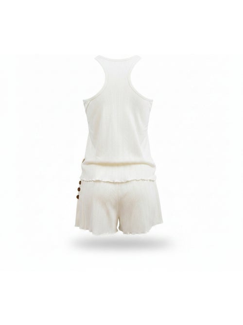 INFINITIF PARIS Dames Pyjama Gebreid Set Hemdtop en Korte Broek - Kiabi