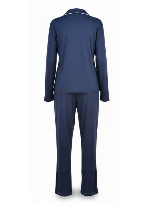 INFINITIF PARIS Dames Pyjama Lang Overhemd Kraag Paspel Wit - Kiabi INFINITIF PARIS Dames Pyjama Lang Overhemd Kraag Paspel Wit - Kiabi