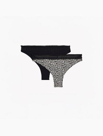 Infinity set van 2 tanga katoen multikleur wit