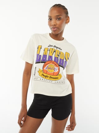 Ingekort T-shirt met korte mouwen 'LA Lakers'