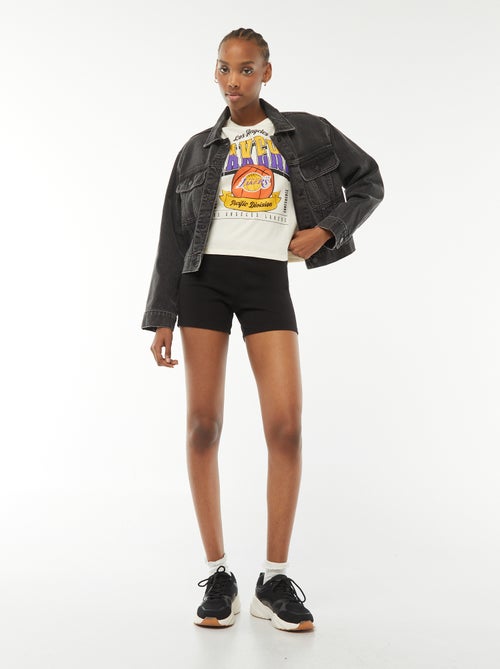 Ingekort T-shirt met korte mouwen 'LA Lakers' - Kiabi