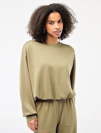 Ingekorte sweater met bollend effect