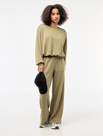 Ingekorte sweater met bollend effect