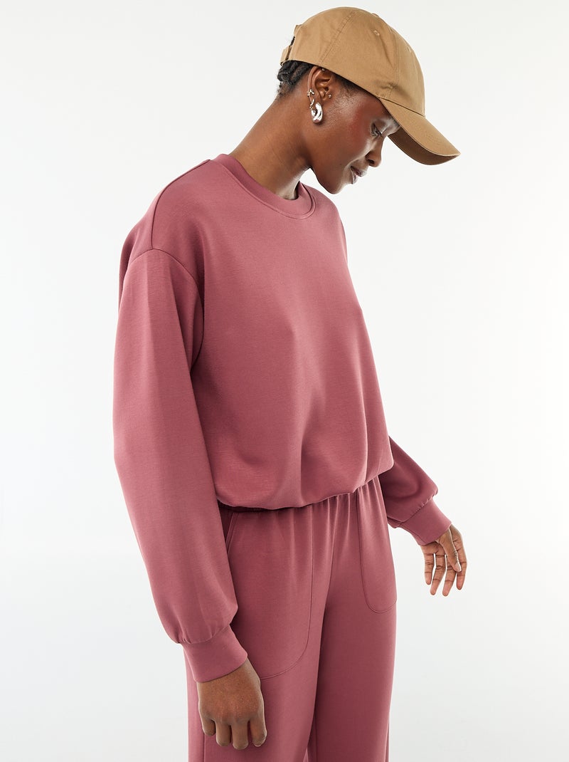 Ingekorte sweater met bollend effect Rose - Kiabi