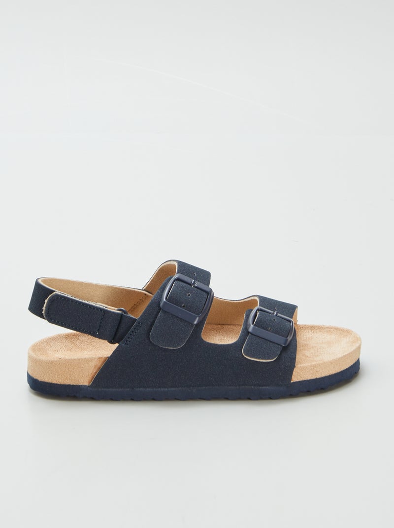Instappers van suèdine met klittenband BLAUW - Kiabi