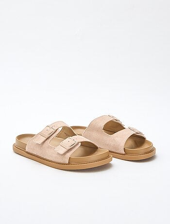 Instappers van suèdine met twee bandjes