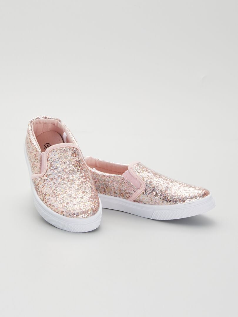 Instapsneakers met pailletten roze - Kiabi