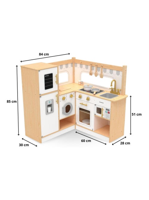 Interactieve houten speelkeuken met koelkast en microgolfoven mamabrum - Kiabi Interactieve houten speelkeuken met koelkast en microgolfoven mamabrum - Kiabi