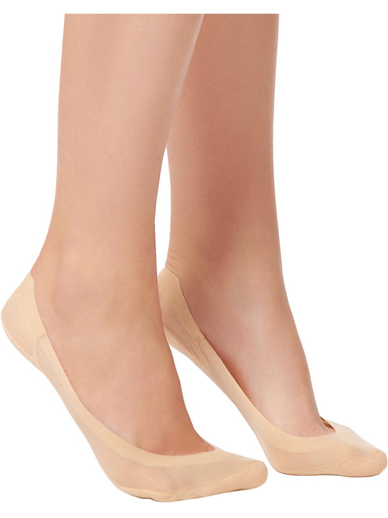 Invisible set x2 paar ballerina's voetbeschermers huid Beige - Kiabi