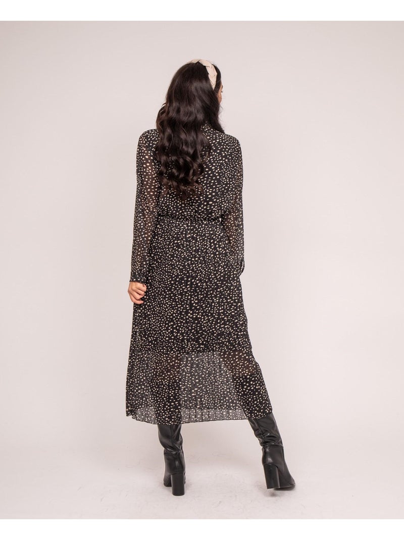 Iold maxi-jurk met patroon Zwart - Kiabi
