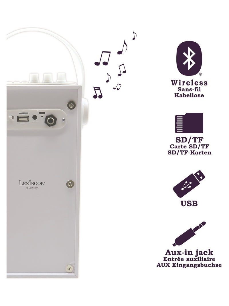 Iparty® trendy portable bluetooth® luidspreker met microfoon en geweldige lichteffecten Wit - Kiabi