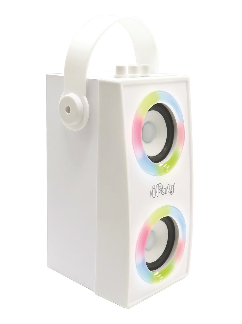 Iparty® trendy portable bluetooth® luidspreker met microfoon en geweldige lichteffecten Wit - Kiabi