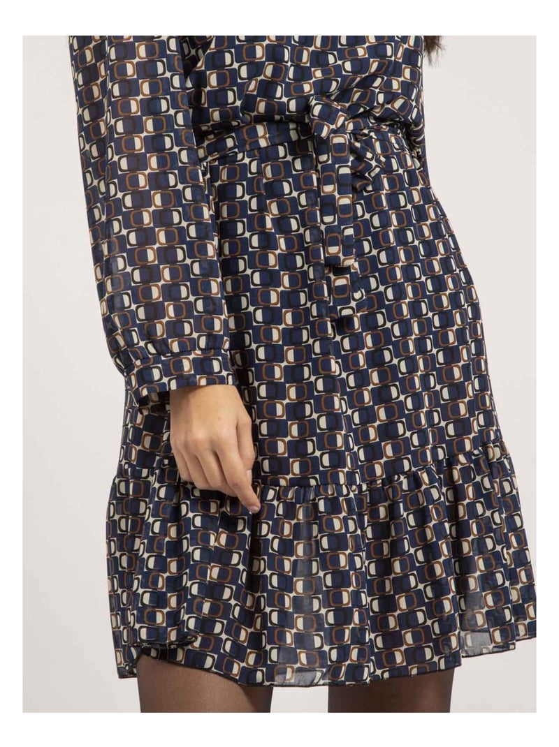 Ipertia korte jurk met patroon Marineblauw - Kiabi