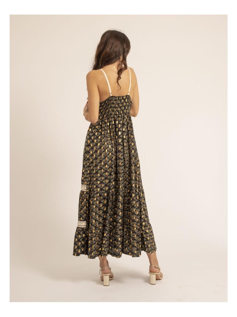 Ipina maxi-jurk met patroon Marineblauw - Kiabi