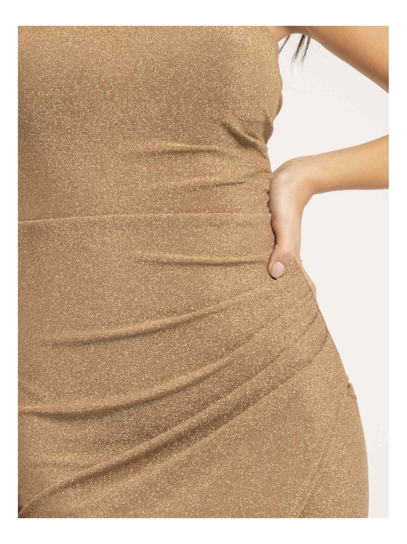 Ipolina maxi-jurk met pailletten Beige - Kiabi