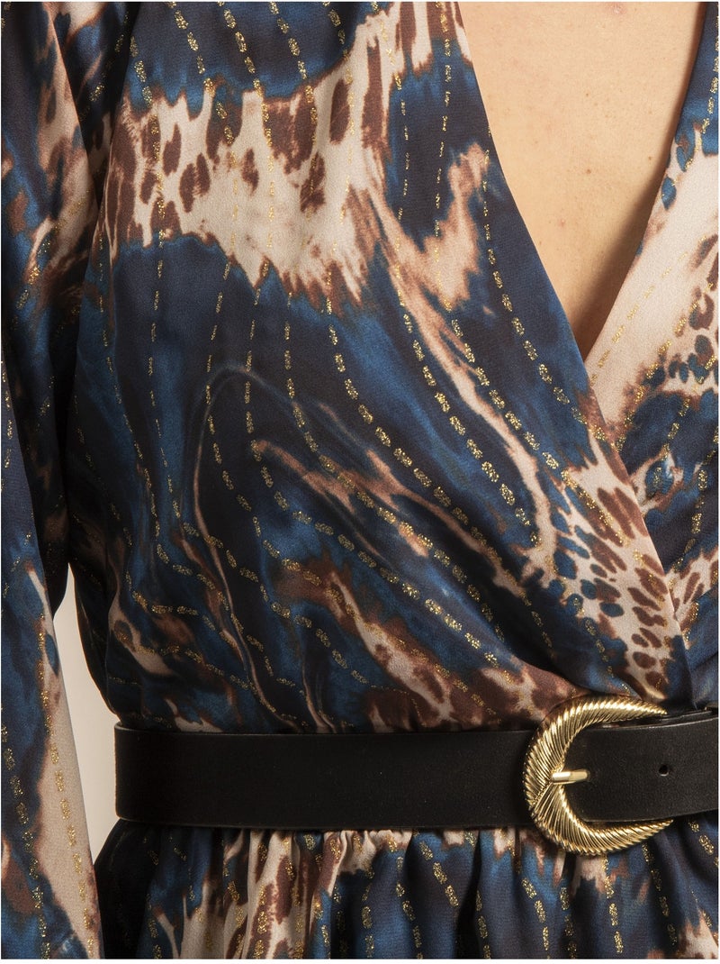 Iraline korte jurk met patroon Blauw - Kiabi