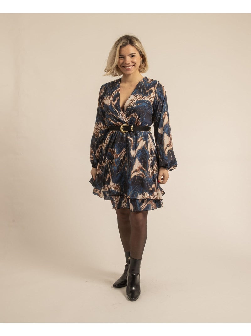 Iraline korte jurk met patroon Blauw - Kiabi