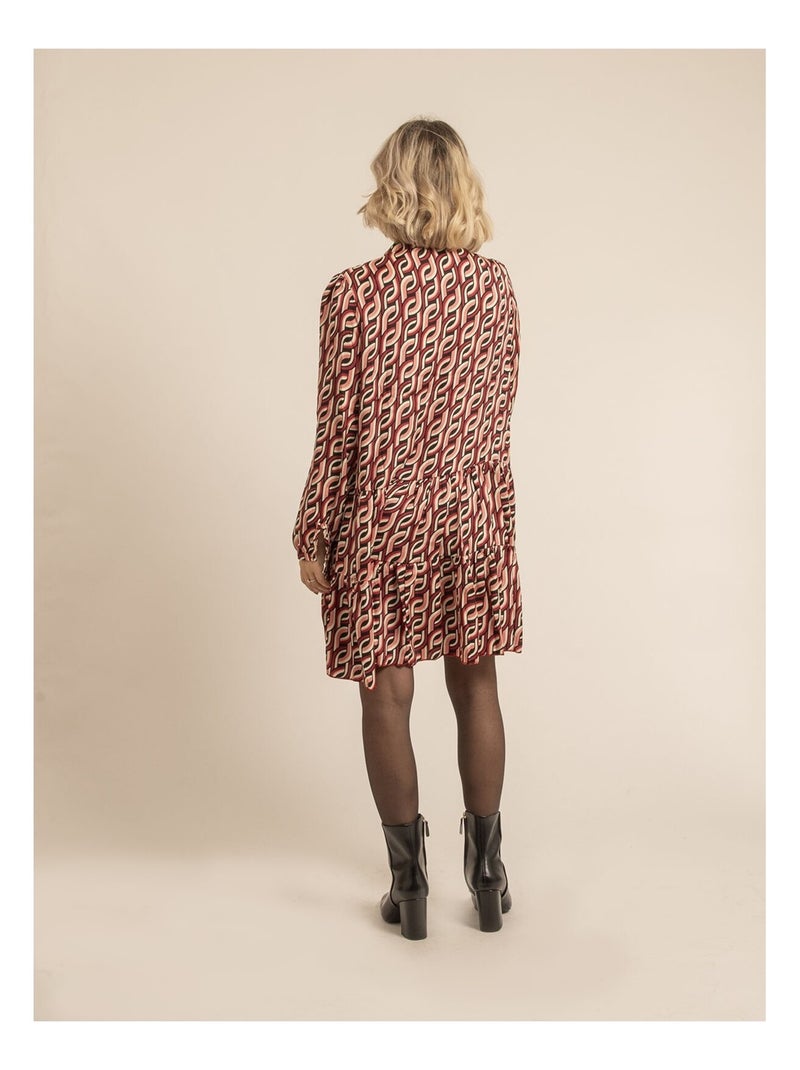 Isciane jurk met patroon, kort model Roze - Kiabi