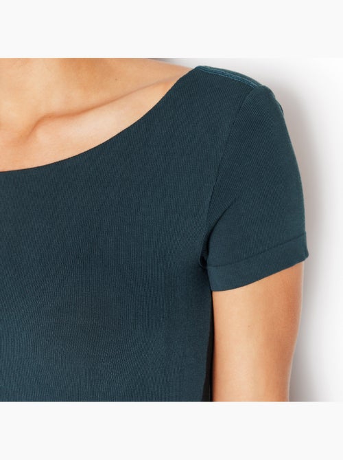 Iseult t-shirt met geïntegreerde beha donkergroen - Kiabi