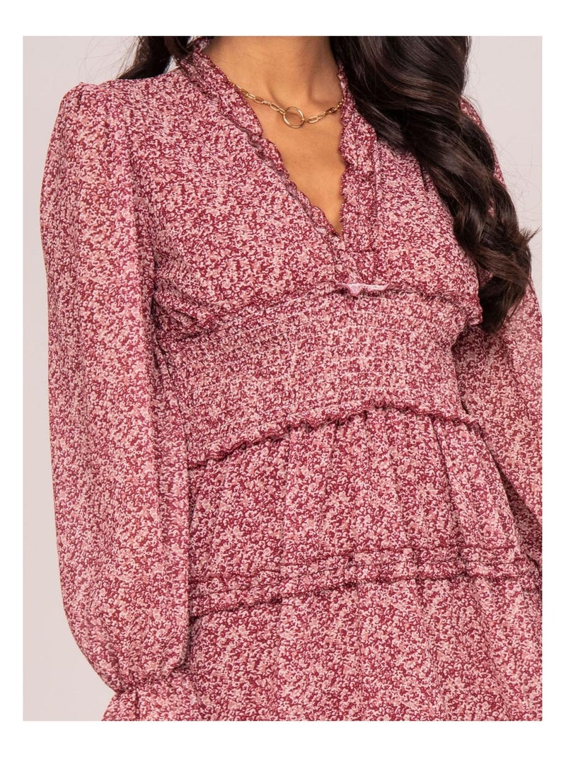 Ismaelle jurk met patroon, kort model Roze - Kiabi