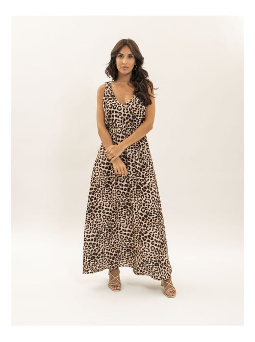 Issima lange jurk met luipaardprint - Kiabi Issima lange jurk met luipaardprint - Kiabi